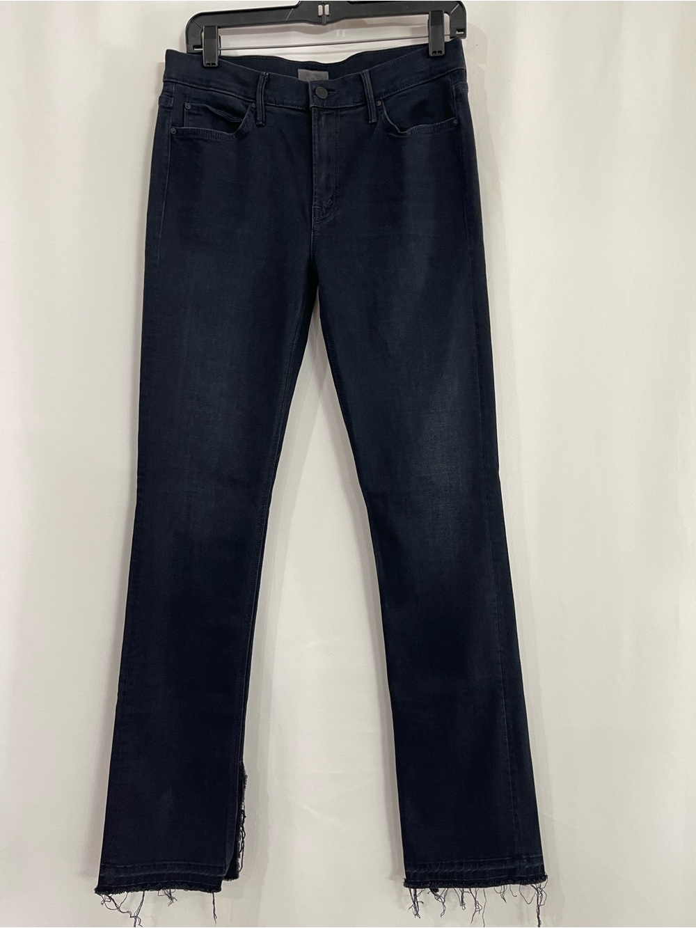 MOTHER the Rascal Slit Undone hem Jeans In storm Cloud Women’s 28 Dark Blue